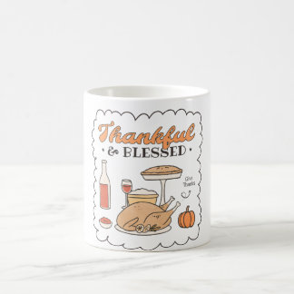 Dankbaar en Gezegend Retro Thanksgiving Koffiemok