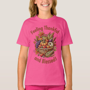 Dankbaar en Gezegend Voelend Hoorn des Overvloeds T-shirt