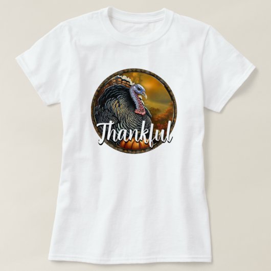 Dankbaar en Turkije T-shirt (Design voorkant)