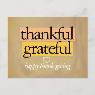 dankbaar erkentelijk: gelukkig thanksgiving briefkaart
