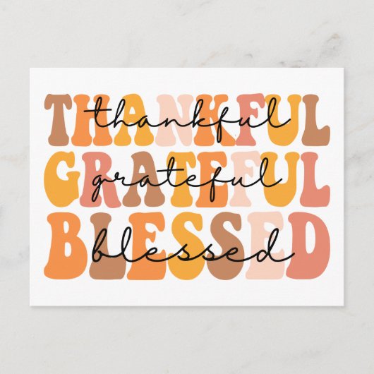 Dankbaar Erkentelijk Gezegend Briefkaart (Voorkant)