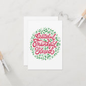 Dankbaar Erkentelijk Gezegend Kaart (Voorkant / Achterkant in situ)
