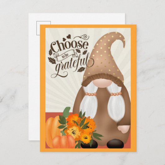 Dankbaar Erkentelijk Herfst Herfst Kabouter Briefkaart (Voorkant / Achterkant)