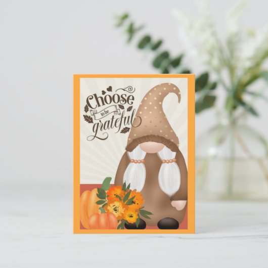 Dankbaar Erkentelijk Herfst Herfst Kabouter Briefkaart (Staand voorkant)