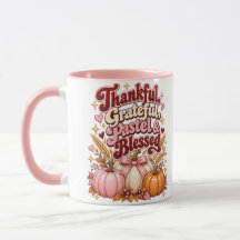 Dankbaar Erkentelijk Pastel en Gezegend Thanksgivi