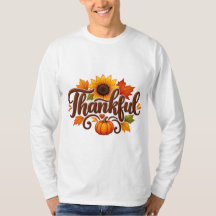Dankbaar & Erkentelijk T-Shirt – Schattig Herfst D