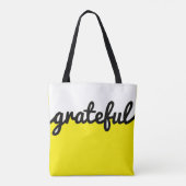 Dankbaar Geel Zwart Wit Kleurenblok Draagtas (Achterkant)