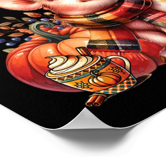 Dankbaar Gelukkig Gezegend Boerderij Dierenvarken Poster (Hoek)