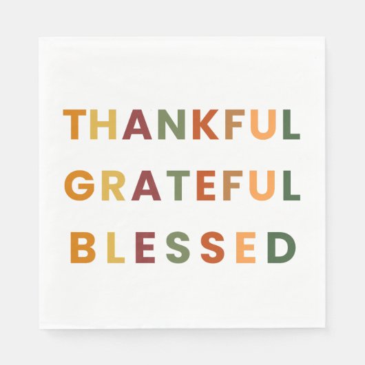 Dankbaar Gelukkig Gezegend - Fall Colours Papier Servet (Voorkant)