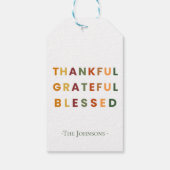 Dankbaar Gelukkig Gezegend - Herfst Gift Label Cadeaulabel (Achterkant)