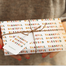 Dankbaar Gelukkig Gezegend - Herfst Gift Label