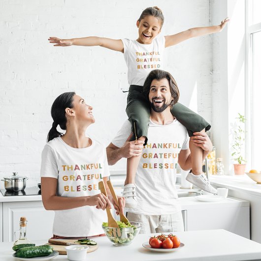 Dankbaar Gelukkig Gezegend - herfstkleuren T-shirt