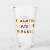 Dankbaar Gelukkig - Herfst Glass Cup Glas (Achterkant)