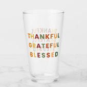 Dankbaar Gelukkig - Herfst Glass Cup Glas (Voorkant)