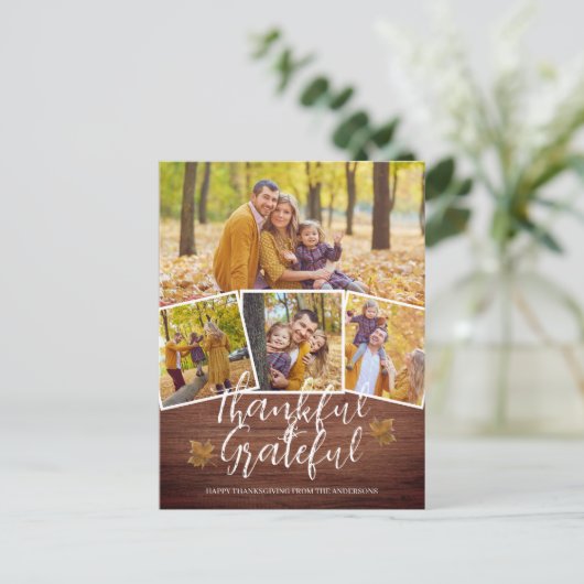 Dankbaar Gelukkig Thanksgiving familie Foto Feestdagenkaart (Staand voorkant)