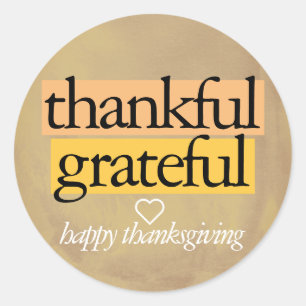 dankbaar : gelukkig thanksgiving ronde sticker
