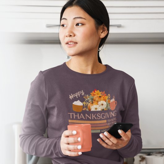 Dankbaar gelukzalig ontwerp met gezegende Thanksgi T-shirt