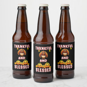 Dankbaar Gezegend 23 US Maple November Thanksgivin Bier Etiket