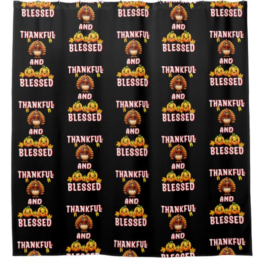 Dankbaar Gezegend 23 US Maple November Thanksgivin Douchegordijn (Voorkant)