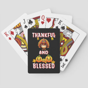 Dankbaar Gezegend 23 US Maple November Thanksgivin Pokerkaarten