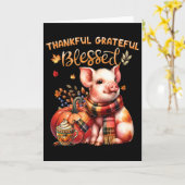 Dankbaar Gezegend Boerderij Dier Varken Herfst Y'a Kaart (Gele Bloem)