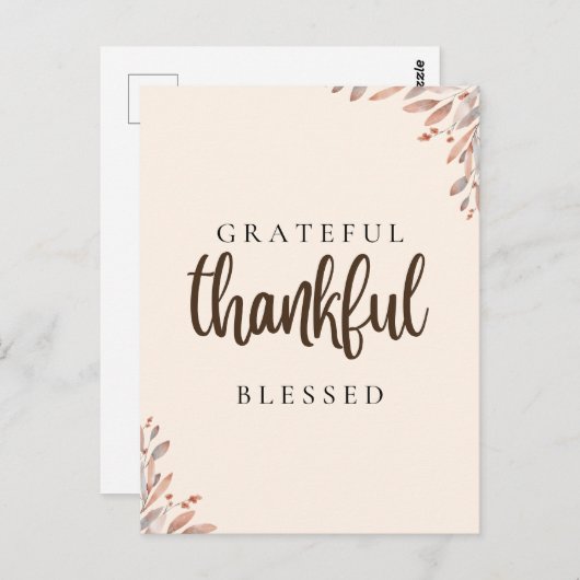 Dankbaar Gezegend Botanisch Briefkaart (Voorkant / Achterkant)