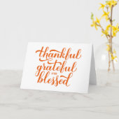 Dankbaar Gezegend calligrafie. Kaart (Gele Bloem)