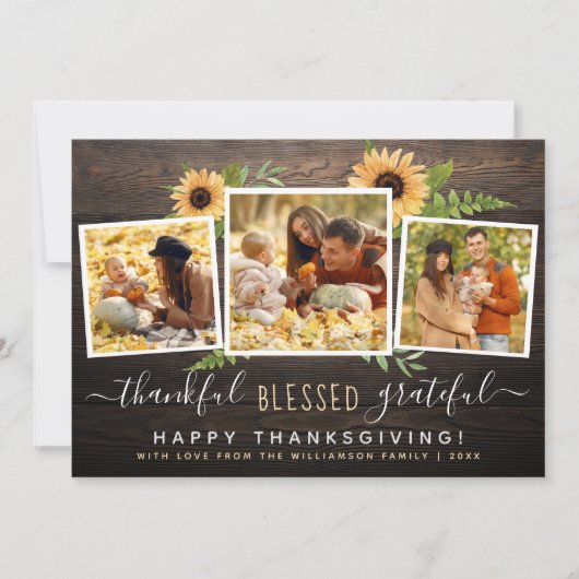 Dankbaar gezegend dankbaar | Thanksgiving van het  Kaart (Voorkant)