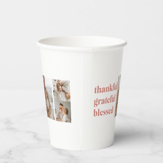 Dankbaar, gezegend | Drie fotocollage Papieren Bekers (Rechts)