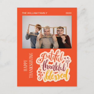 Dankbaar Gezegend Foto Oranje Herfst Briefkaart