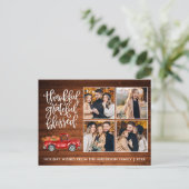 Dankbaar Gezegend Hout Thanksgiving Vrachtwagen Briefkaart (Staand voorkant)