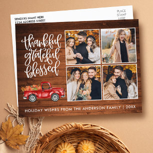 Dankbaar Gezegend Hout Thanksgiving Vrachtwagen Briefkaart