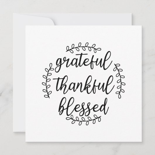 Dankbaar Gezegend Kaart (Voorkant)