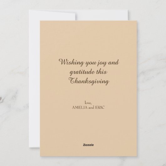 Dankbaar, gezegend | Meisje met pompoen Feestdagenkaart (Achterkant)