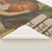 Dankbaar, gezegend | Meisje met pompoen Sherpa Deken (3/4)