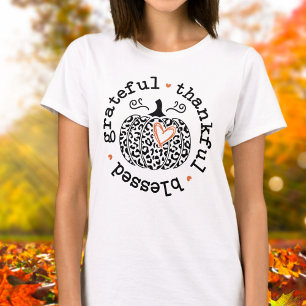 Dankbaar gezegend pompoen hart T-shirt