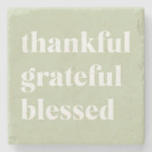 Dankbaar Gezegend | Thanksgiving citaat Stenen Onderzetter (Voorkant)