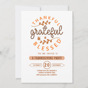 Dankbaar Gezegend Thanksgiving Feest Kaart