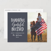 Dankbaar, gezegend thanksgiving foto briefkaart (Voorkant / Achterkant)