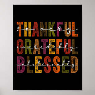 Dankbaar Gezegend Thanksgiving Mannen Vrouwen K Poster
