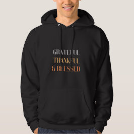 Dankbaar Gezegend Thanksgiving zwart Hoodie