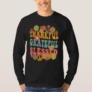 Dankbaar Gezegend Vredesteken Retro Groovy T-shirt