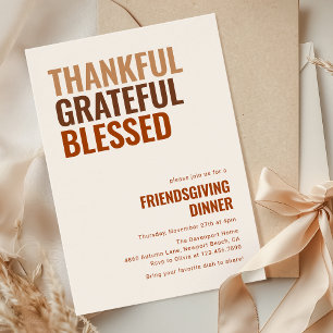 Dankbaar Gezegende Friendsgiving-diner Kaart