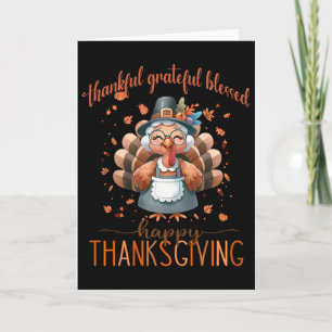Dankbaar Gezegende Kalkoen Gelukkig Thanksgiving Kaart