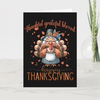 Dankbaar Gezegende Kalkoen Gelukkig Thanksgiving Kaart
