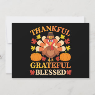 Dankbaar Gezegende Kalkoen Thanksgiving Feestdagenkaart