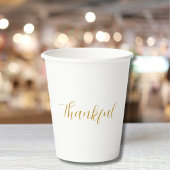Dankbaar Gold Script Minimalistische Thanksgiving Papieren Bekers