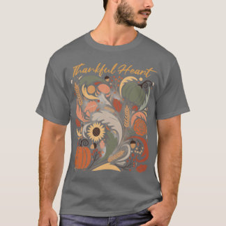 DANKBAAR HART Christelijke herfst citaat Schep fam T-shirt