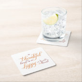 dankbaar hart is een blij hart thanksgiving vierkante kartonnen onderzetter (Insitu)