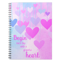 Dankbaar hart Roze Paarse Blauwe Dankbaarheidscita